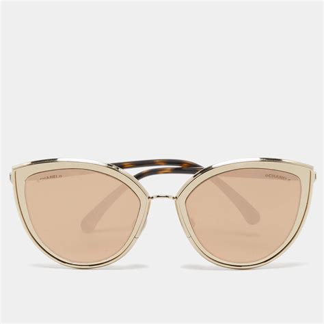 chanel gold reflective sunglasses|chanel sunglasses gradient lens.